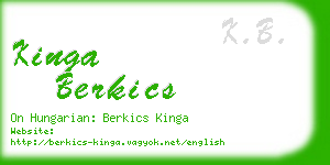 kinga berkics business card